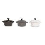 3 mini’s en bouche  Noir Gris Blanc Le Creuset